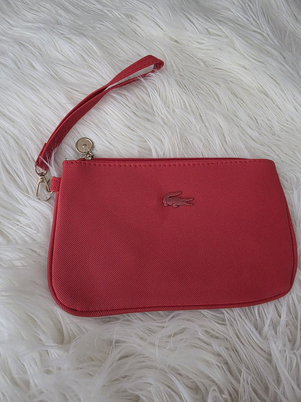 Lacoste Red Wristlet Clutch - Sleek Everyday Carry